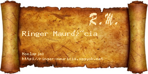 Ringer Maurícia névjegykártya